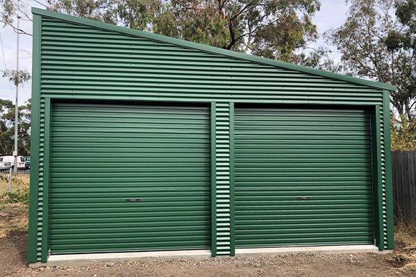 Skillion roof garage